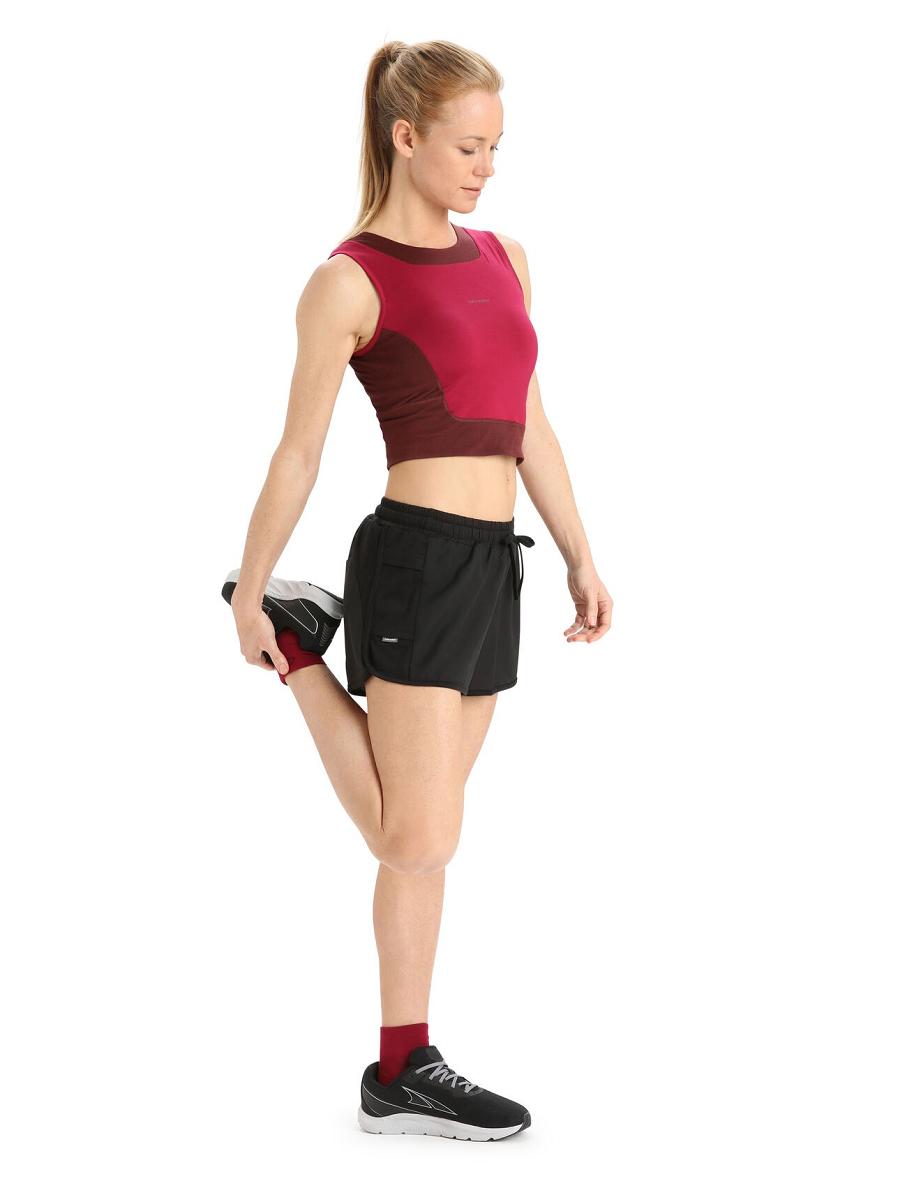 Black Icebreaker ZoneKnit™ Merino Women's Shorts | AU 1505LISH